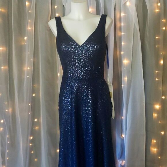 Morilee by Madeline Gardner Mesh Sequin V-Neck Gown - Picture 3 of 17